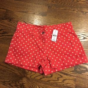 NWT LF hysteria red and white polka dot shorts